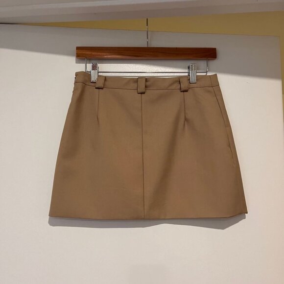 Source Unknown Slit Suit Mini Skirt, Tan Beige - Picture 6 of 10